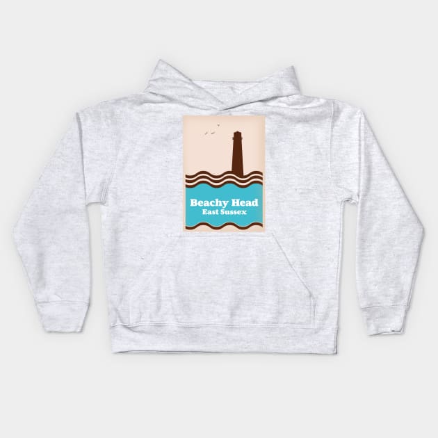 Beachy head East Sussex travel poster Kids Hoodie by nickemporium1